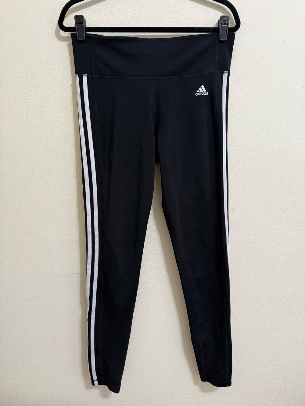 Adidas Women's Black Three-Stripe Leggings